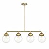 Designers Fountain Knoll 60 Watt 4 Light Brushed Gold Pendant with Clear Glass Shades 95938-BG